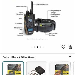 Black and Olive Green Dog Training Collar